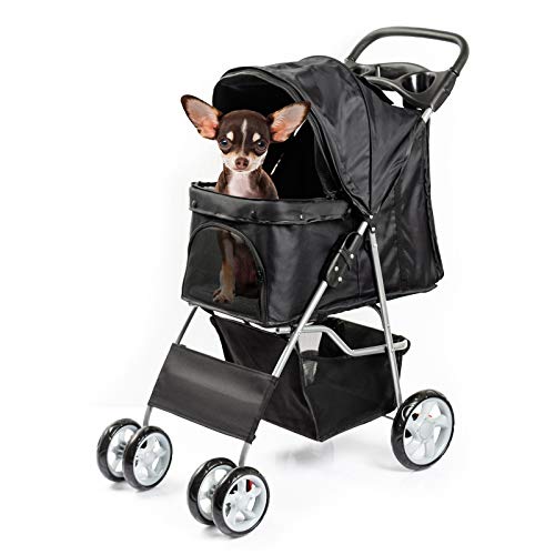 Display4top 4 Wheels Pet Travel Stroller for Cat, Dog and More,Pet Travel
