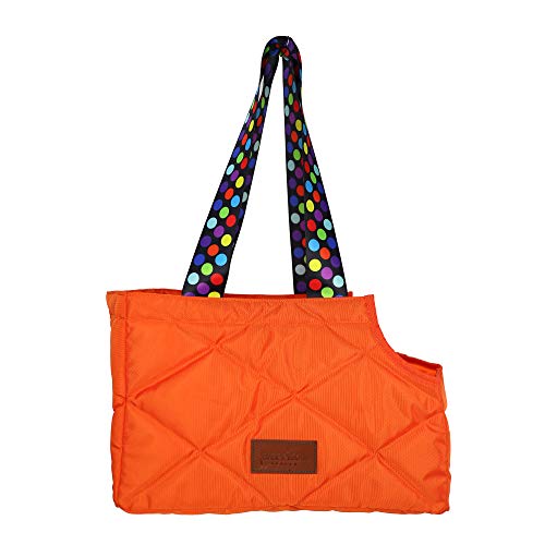 Quilted Tote Carrier for Small Dogs (Orange)