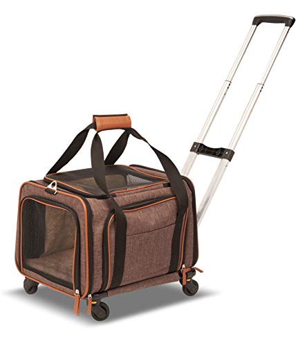 Petpeppy.com PET Peppy Premium Airline Approved Expandable Pet Carrier with Wheels - Two Side Expansion, Designed for Cats, Dogs, Kittens, Puppies - Extra Spacious Soft Sided Carrier!