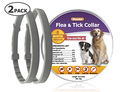 Duuda 2 Pack Dogs Flea and Tick Collar - 8 Months Protection for Dog and Puppies