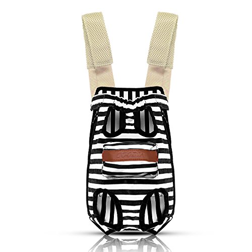 COODIA Legs Out Front Pet Dog Carrier Front Chest Backpack Pet Cat Puppy Tote Holder Bag Sling Outdoor (S, Color Black)