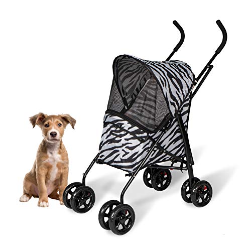 Kinsuite Pet Strollers for Small Dogs Folding Portable Travel Carrier Pet Cart with Wheels Easy to Walk