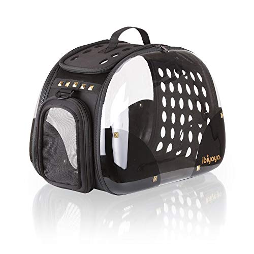 ibiyaya Top Loaded Pet Carrier for Cats and Dogs, Collapsible Made from Suitcase Material a Great Alternative to pet Kennel and Dog Carrier Purse (Black Rocker)
