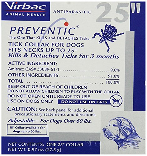 Virbac Preventic Tick Collar, Large Dog, 25", Single Collar
