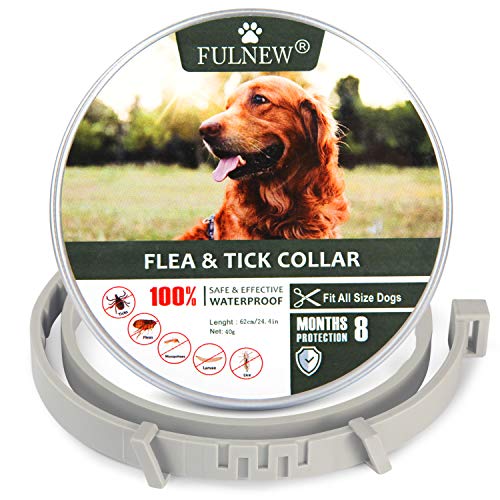 FULNEW Flea & Tick Prevention Collar for Dogs Flea and Tick Control 8 Months