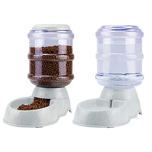 ANKII Pet Feeder Food and Water for Dogs and Cats, Automatic Water Food