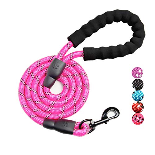 D-buy Reflective Strong Rope Dog Leash with Comfortable Padded Handle Heavy