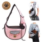 UniM Pet Carrier Dog Cat Small Puppy Shoulder Bag Travel Tote Hands Free Collapsible Sling Backpack, Pink