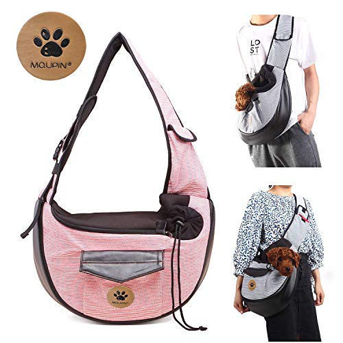 UniM Pet Carrier Dog Cat Small Puppy Shoulder Bag Travel Tote Hands Free Collapsible Sling Backpack, Pink