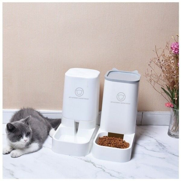 Pet Cat Dog Automatic Food Feeder Water Drink for Cats Feeding