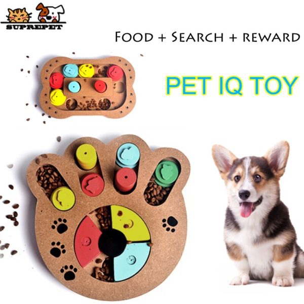 Pet Toy IQ Training Toy for Dog Cat Nature Wooden Slow Feeder