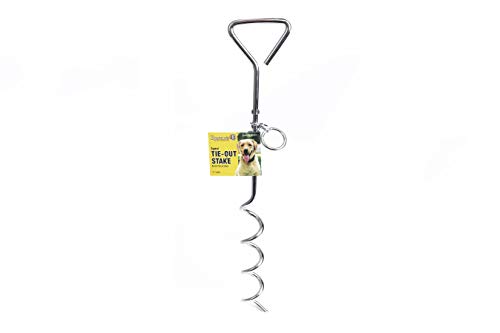 Roscoe's Pet Products Steel Spiral Tie Out Stake for Dogs.