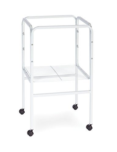 White Bird Cage Stand with Shelf
