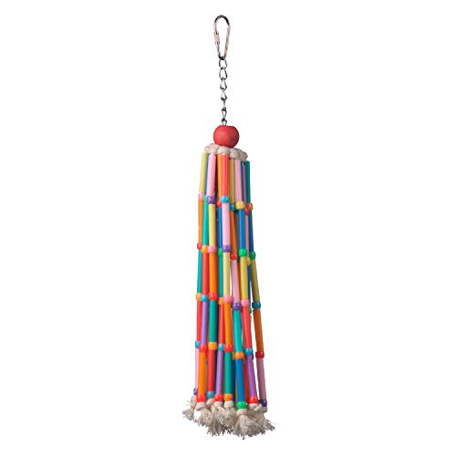 FOR MEDIUM TO LARGE BIRDS – The Wind Chimes bird toy by Super Bird Creations is the perfect size for Ringnecks, Medium Conures, Quakers, Caiques, Pionus, Senegals, Amazons, African Greys, Eclectus, Small Cockatoos, Mini Macaws and similarly sized pet birds.