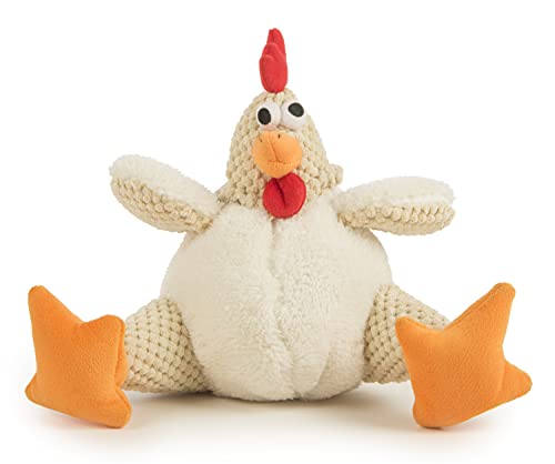 goDog Checkers Fat Rooster with Chew Guard