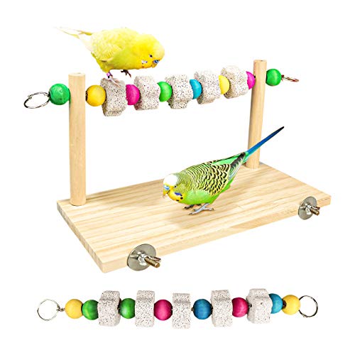 Natural Wood Perch Stand Toys 2 Packs Parrot Chew Toy
