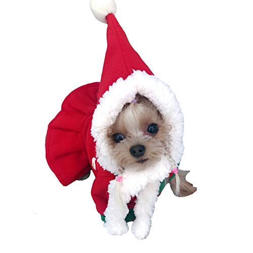 FLAdorepet Christmas Dog Dress with Hat