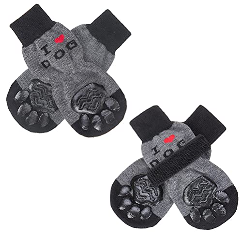 Anti Slip Dog Socks with Adjustable Straps Traction Control