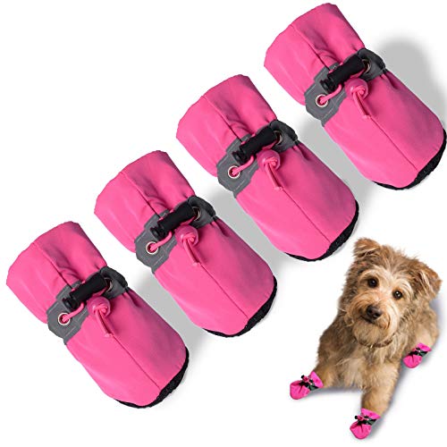 Anti-Slip Winter Dog Shoes with Reflective Straps