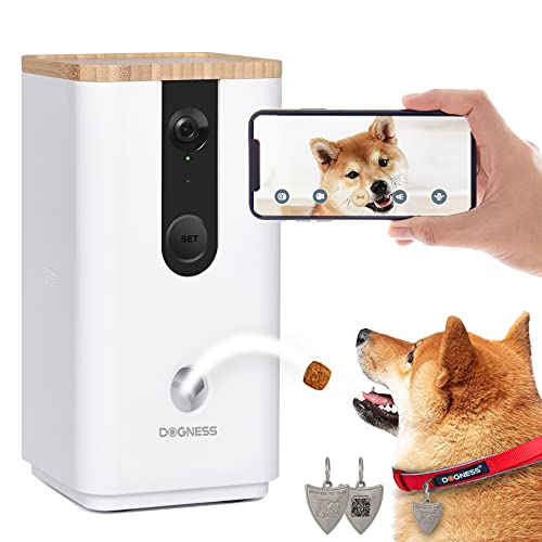 Dog Camera with Treat Dispenser and Phone App for Pet Viewing