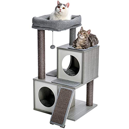 PAWZ Road Cat Tree 35 Inches Wooden Cat Tower