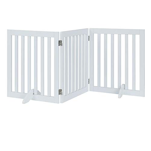 Foldable Pet Gate with 2PCS Support Feet Dog Barrier