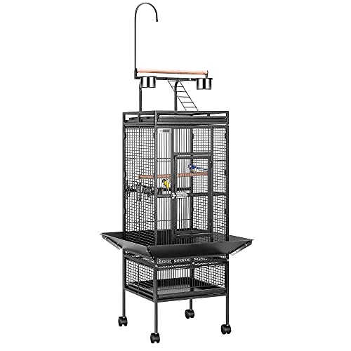 72 Inch Wrought Iron Large Bird Cage with Play Top