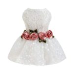 Fitwarm Luxury Rose Lace Pet Dog Weddding Dress