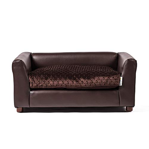 Keet Fluffly Deluxe Pet Bed Sofa Chocolate Medium