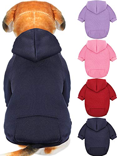 4 Pieces Dog Hoodie Dog Sweaters with Hat