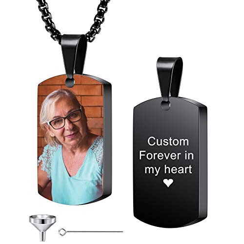 Dog Tag Pendant Urn Necklace Engraving