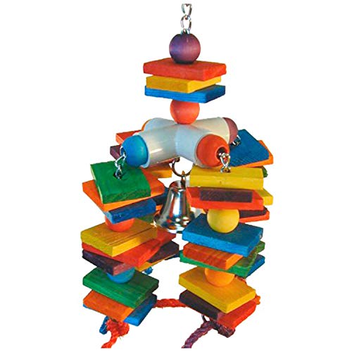 Bird Toy with Colorful Wooden Blocks & Ringing Bell