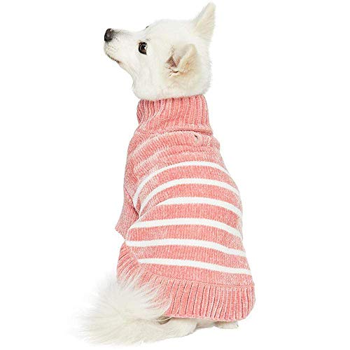 Blueberry Pet Cozy Soft Chenille Classy Striped Dog Sweater