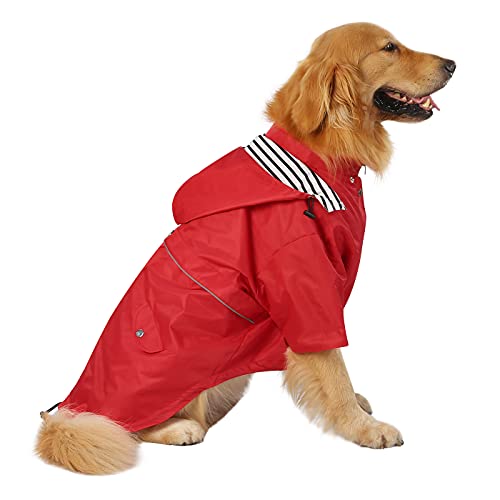 HDE Dog Raincoat Double Layer Zip Rain Jacket