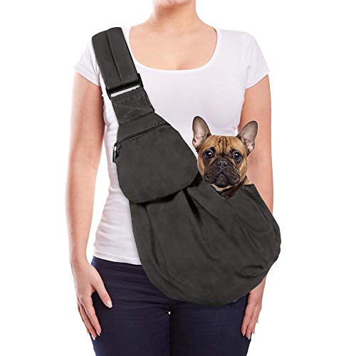 Small Pet Sling Carrier Hands Free Carry Adjustable Shoulder