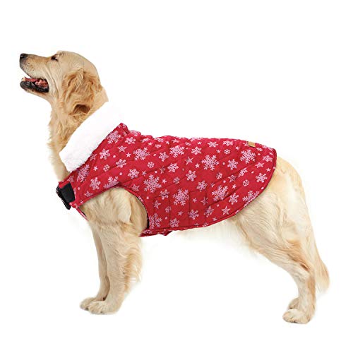 Cold Weather Dog Coat for Winter Christmas Snowflake
