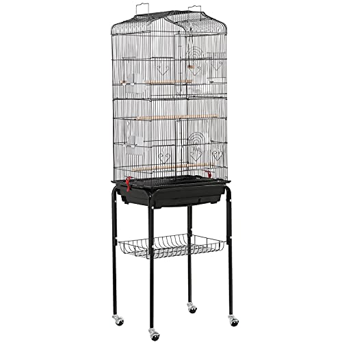 Yaheetech 64-inch Open Play Top Rolling Bird Cage