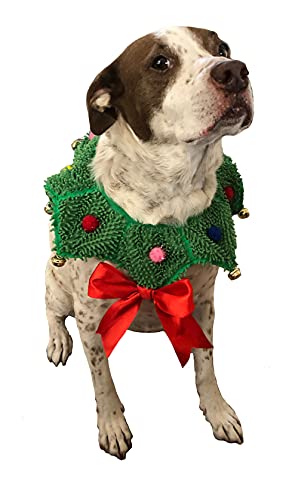 ComfyCamper Christmas Wreath Neck Scrunchie Dog Costume