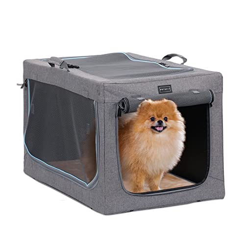 Collapsible Soft Dog Crate with Mat Dog Steel Frame