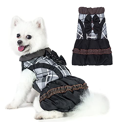 Dog Winter Dress Waterproof Warm Plaid Pet Sweater