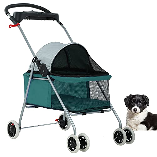 BestPet Pet Stroller Cat Dog Travel Folding Carrier