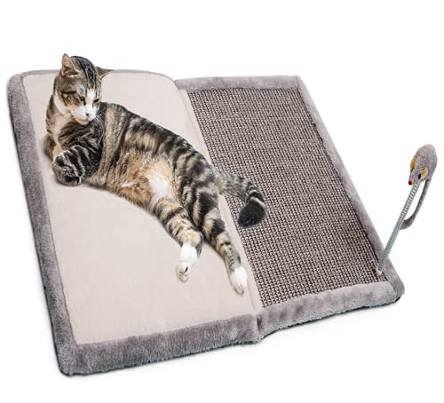 Durable Carpet Cat Scratch Pad with Warm Cat Bed