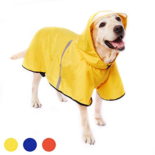 Adjustable Belly Strap and Leash Hole Dog Raincoat