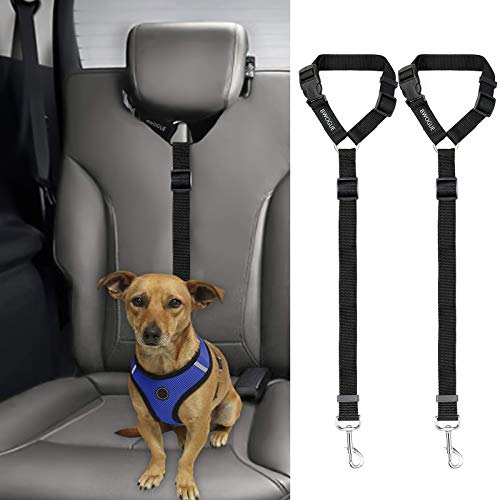BWOGUE 2 Packs Dog Cat Safety Seat Belt Strap