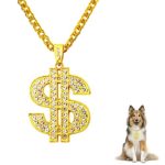 FUNKA Gold Chain Dog Collar Adjustable Cuban Link