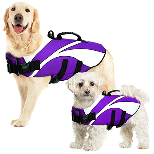 SUNFURA Flotation Dog Life Jacket with Buoyancy and Rescue Handle