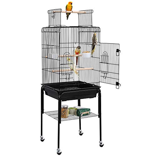 Yaheetech Rolling Open Top Medium Parrot Bird Cage