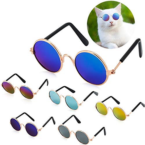 6 Pieces Funny Cute Cat Small Dog Sunglasses
