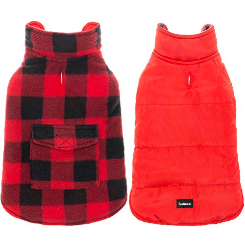 SCENEREAL Dog Winter Clothes Reversible Jacket