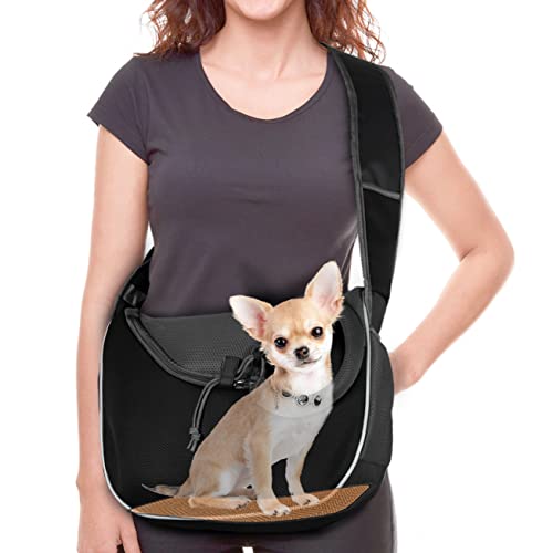 Pet Sling Carrier Mesh Hand Free Safe Dog Crossbody Bag